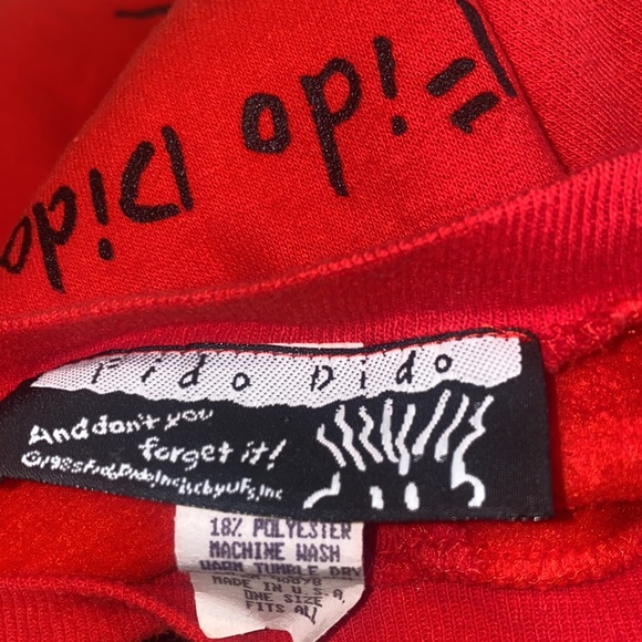 Vintage 1985 Fido Dido Red Double-sided Sweatshirt (L) RARE! - Picture 6 of 6